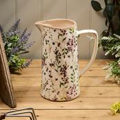 LANGS Distressed Decorative Floral Tall Ceramic Jug 25.5cm