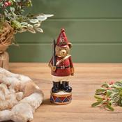 LANGS Bear Soldier on Drum Resin Figurine 25cm