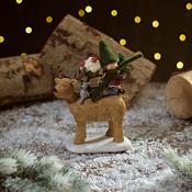 LANGS Christmas Deer with a Girl Figurine 14x18.5cm image