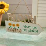 LANGS Bloom Where You Are Planted Wooden Plaque 28x15cm