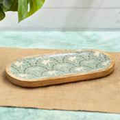 LANGS Palm Paradise Mango Wood Decorative Tray 33x16cm