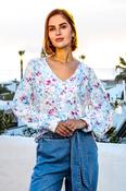 RANT &amp; RAVE Ann Floral Shirt - Blue image