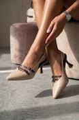 COPE CLOTHING Two-Tone Slingback Heels - Beige image