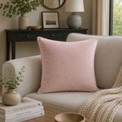 FULLSHIRE Velvet Piped Cushion - Blush Pink 43x43cm image