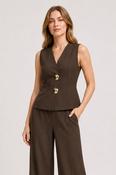 COPE CLOTHING Fluid Fitted Waistcoat - Brown