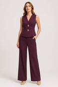 COPE CLOTHING Fluid Wide Leg Pants - Burgundy image