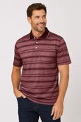 CARABOU Men's Brighton Striped Polo Shirt - Wine image