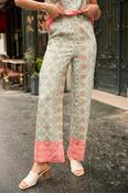 COPE CLOTHING High Waist Geometric Print Pants