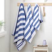 BIANCA Reversible Jacquard Stripe Cotton Towel - Blue (Available in 3 Sizes)