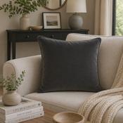 FULLSHIRE Velvet Piped Cushion - Charcoal 43x43cm image