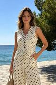 COPE CLOTHING Polka Dot Waistcoat - Beige image