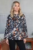 RANT &amp; RAVE Ebony Blouse - Black/Orange image