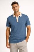 FARAH Kimmel Tipped Polo Shirt - Soft Blue image