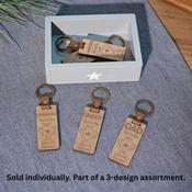 LANGS Dad / Grandad Chunky Wood Keyring 1Pc