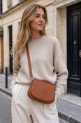 COPE CLOTHING Textured Flap Crossbody Bag - Camel image