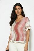COPE CLOTHING V-Neck Top - Pink Print image