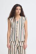 ICHI Kate Striped Waistcoat