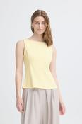 ICHI Kate Denim Sleeveless Top - Lemon image