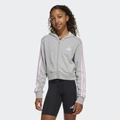 ADIDAS Essentials Girls Full Zip Crop Hoodie - Grey image
