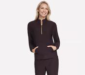 SKECHERS GO WALK Luxe Rib 1/4 Zip - Brown