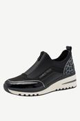 MARCO TOZZI Leopard Detail Zip-Front Wedge Trainers - Black image