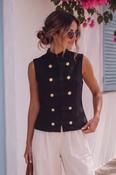 COPE CLOTHING Gilded Buttons Vest Top - Black image