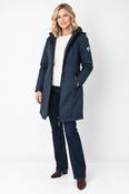 NORMANN Water Repellent Hooded Long Jacket - Navy