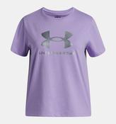 UNDER ARMOUR Girl's Rival Shimmer T-Shirt - Purple image