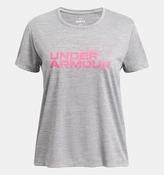 UNDER ARMOUR Girl's Tech Twist Wordmark Logo T-Shirt - Grey image