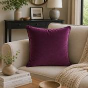 FULLSHIRE Velvet Piped Cushion - Plum 43x43cm image