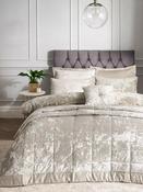 CATHERINE LANSFIELD Crushed Velvet Duvet Cover Set - Natural