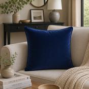 FULLSHIRE Velvet Piped Cushion - Royal Blue 43x43cm image