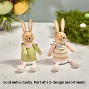 LANGS Easter Wooden Bunny Shelf Sitter with Dangly Legs 16cm - 1Pc