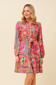 STELLA Printed Shirt Dress - Pink