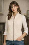 SUNDAY Full Zip Textured Gilet - Sand