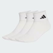 ADIDAS Thin &amp; Light Sports Ankle Socks 3-Pack - White | JZ0528 image