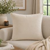 FULLSHIRE Velvet Piped Cushion - Natural 55x55cm image