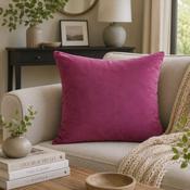 FULLSHIRE Velvet Piped Cushion - Plum 55x55cm image