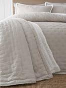 CATHERINE LANSFIELD Cosy Nori Cream Bedspread Throw 220x230cm