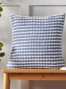 CATHERINE LANSFIELD Stab Stitch Textured Filled Cushion 43x43cm - Blue