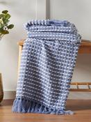 CATHERINE LANSFIELD Stab Stitch Blanket Throw - Blue