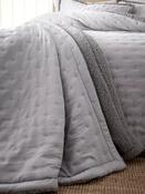 CATHERINE LANSFIELD Cosy Nori Grey Bedspread Throw 220x230cm