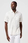 WRANGLER Men's Short Sleeve One Pocket Linen Shirt - White