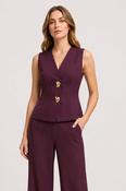 COPE CLOTHING Fluid Fitted Waistcoat - Burgundy image