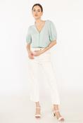 COPE CLOTHING : V - Neck Puff Sleeve Top image