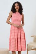 RELAX &amp; RENEW Effie Dress - Coral Stripe image