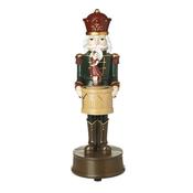 HEAVEN SENDS Nutcracker Green &amp; Red Resin Soldier Music Spinner 32cm
