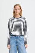 ICHI Mira Striped Top - Navy image