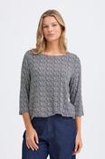 FRANSA Amy 3/4 Sleeve Floral Blouse - Navy image