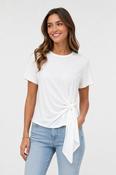 VERO MODA Jill Side Tie T-Shirt - White image